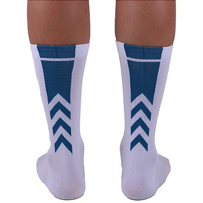 Meia Masculina Cano Alto de Alta Compressão Esportiva MXD Conceito Diferenciada Indicação Branca