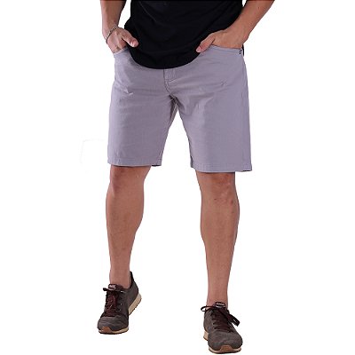 Bermuda Sarja Masculina Echoes Store 98% Algodão 2% Elastano Cor Cinza