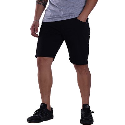 Bermuda Sarja Masculina Echoes Store 98% Algodão 2% Elastano Cor Preto