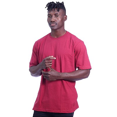 Camiseta Oversized Masculina MXD Conceito Maior Gramatura Vermelho Vinho