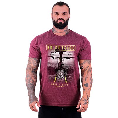 Camiseta Tradicional Masculina Manga Curta MXD Conceito MTB Go Outside