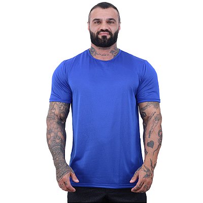 Camiseta Dry Masculina 100% Poliéster Microperfurada MXD Conceito Azul Royal