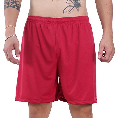 Shorts 100% Poliéster MXD Conceito Sem Bolso e Sem Forro DryFit Vermelho Escuro