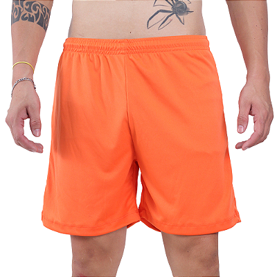 Shorts 100% Poliéster MXD Conceito Sem Bolso e Sem Forro DryFit Laranja
