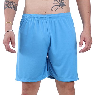 Shorts 100% Poliéster MXD Conceito Sem Bolso e Sem Forro DryFit Azul Claro