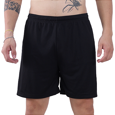 Shorts 100% Poliéster MXD Conceito Sem Bolso e Sem Forro DryFit Preto