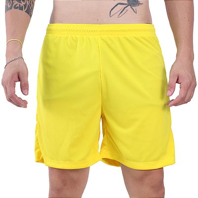 Shorts 100% Poliéster MXD Conceito Sem Bolso e Sem Forro DryFit Amarelo