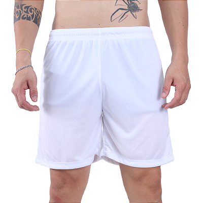 Shorts 100% Poliéster MXD Conceito Sem Bolso e Sem Forro DryFit Branco