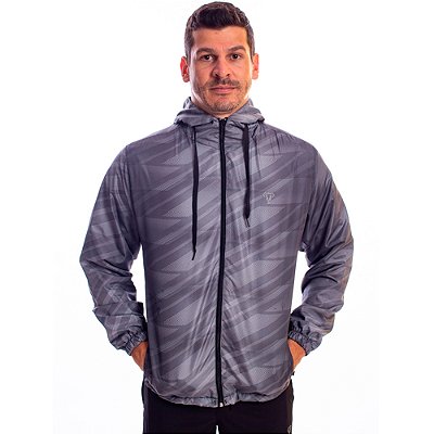 Jaqueta Corta Vento com Zíper Gola Alta Com forro Premium Marphim Gray Lines