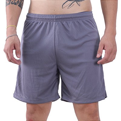Shorts 100% Poliéster MXD Conceito Sem Bolso e Sem Forro DryFit Cinza