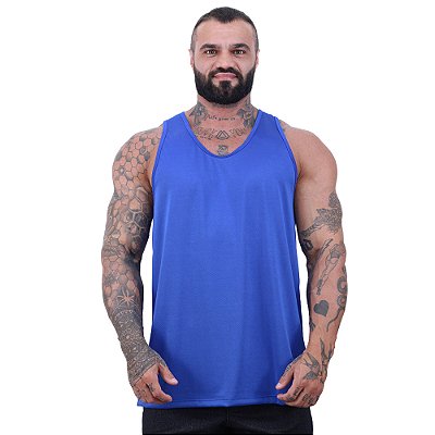 Regata Cavada Dry Masculina 100% Poliéster Microperfurada MXD Conceito Azul Royal