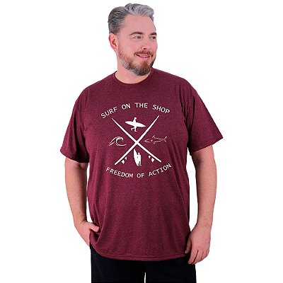 Camiseta Plus Size Tradicional Manga Curta MXD Conceito Surf On The Shop Freedom Of Action
