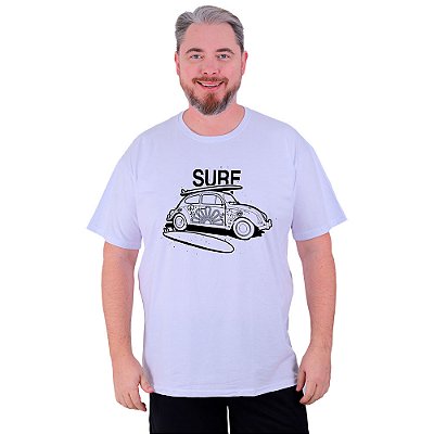 Camiseta Plus Size Tradicional Manga Curta MXD Conceito Surf Fusca