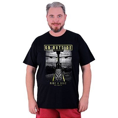 Camiseta Tradicional Estampada Plus Size Curta MXD Conceito MTB Go Outside