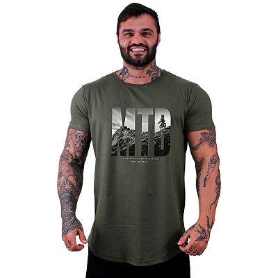 Camiseta Longline Masculina MXD Conceito MTB In Search Of New Adventure