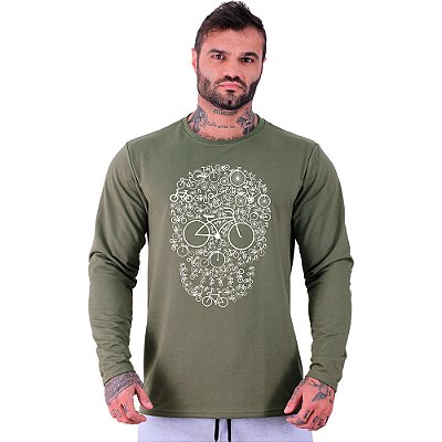 Camiseta Manga Longa Moletinho MXD Conceito MTB Caveira