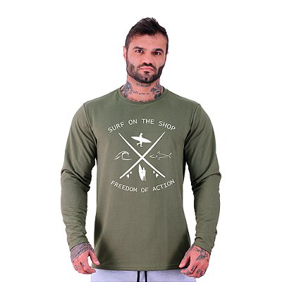 Camiseta Manga Longa Moletinho MXD Conceito SURF Surf On The Shop Freedom Of Action