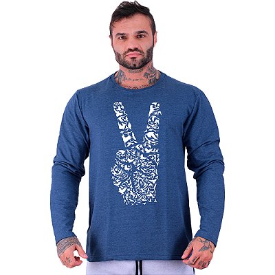 Camiseta Manga Longa Moletinho MXD Conceito Pássaros