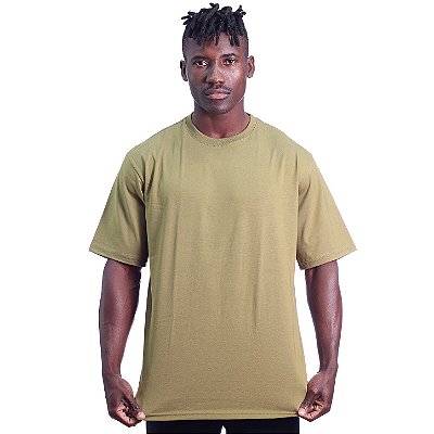 Camiseta Oversized Masculina MXD Conceito Maior Gramatura Verde Militar