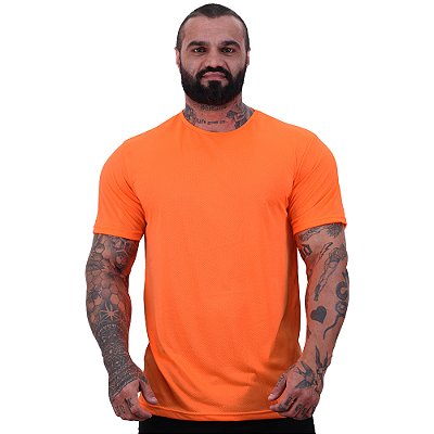 Camiseta Dry Masculina 100% Poliéster Microperfurada MXD Conceito Laranja Flúor