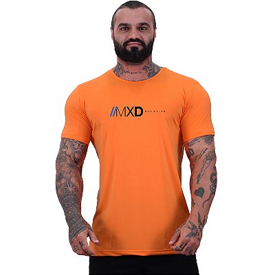 Camiseta UV50+ Tradicional MXD Conceito Estampado Logo Dry Fit 90% Poliéster 10% Elastano MultiFresh Laranja