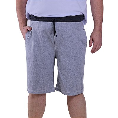 Bermuda Masculina Plus Size Moletinho MXD Conceito Mescla Claro