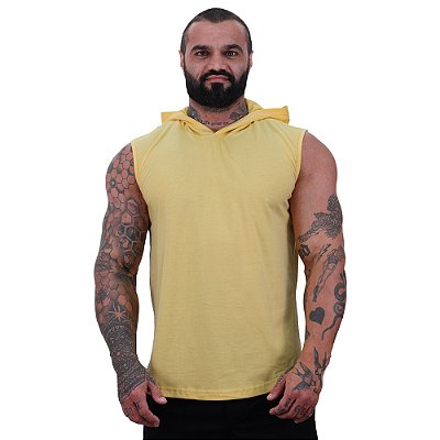 Regata Machão com Capuz Longline MXD Conceito 100% Algodão Amarelo