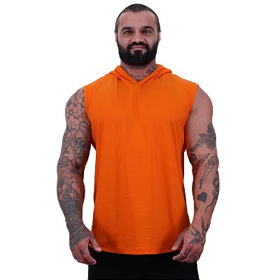 Regata Machão com Capuz Longline MXD Conceito 100% Algodão Laranja