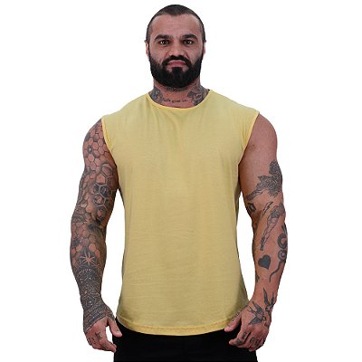 Regata Machão Longline Sem Manga MXD Conceito 100% Algodão Amarelo