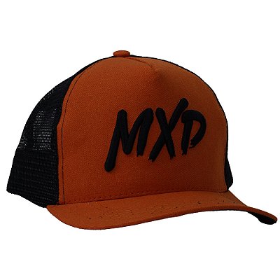 Boné Trucker Exclusivo MXD Conceito Masculino Estampado em Relevo Marrom