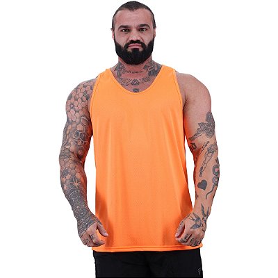 Regata Cavada Dry Masculina 100% Poliéster Microperfurada MXD Conceito Laranja