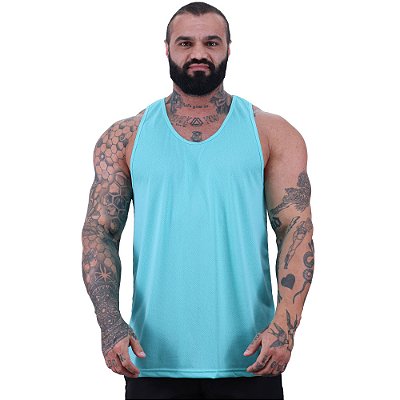 Regata Cavada Dry Masculina 100% Poliéster Microperfurada MXD Conceito Azul Claro