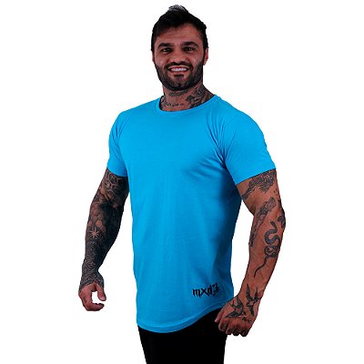 Camiseta Longline Masculina Estampa Lateral MXD Conceito Logo Lobo
