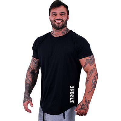 Camiseta Longline Masculina Estampa Lateral MXD Conceito Strong
