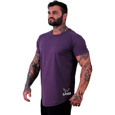 Camiseta Longline Masculina Estampa Lateral MXD Conceito Logo Pássaro