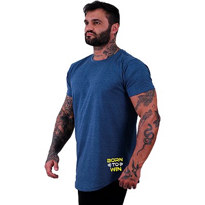 Camiseta Longline Masculina Estampa Lateral MXD Conceito Born To Win