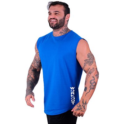 Regata Machão Longline Estampa Lateral Sem Manga MXD Conceito Workout