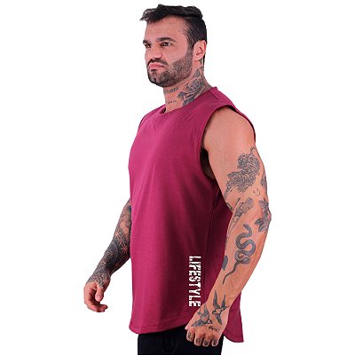 Regata Machão Longline Estampa Lateral Sem Manga MXD Conceito Lifestyle