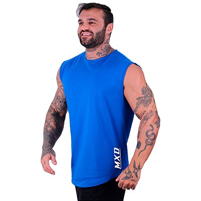 Regata Machão Longline Estampa Lateral Sem Manga MXD Conceito Logo Simples
