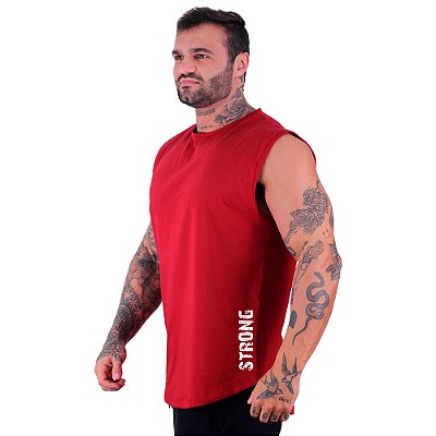 Regata Machão Longline Estampa Lateral Sem Manga MXD Conceito Strong