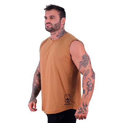 Regata Machão Longline Estampa Lateral Sem Manga MXD Conceito Logo Pitbull
