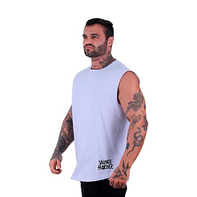 Regata Machão Longline Estampa Lateral Sem Manga MXD Conceito Work Harder