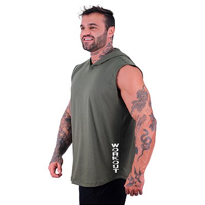 Regata Machão com Capuz Longline Estampa Lateral MXD Conceito Workout