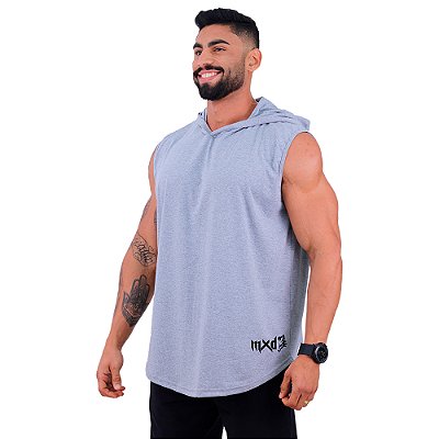 Regata Machão com Capuz Longline Estampa Lateral MXD Conceito Logo Lobo