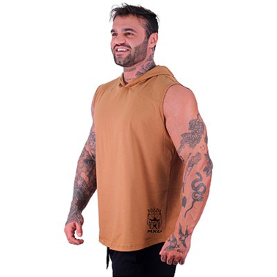 Regata Machão com Capuz Longline Estampa Lateral MXD Conceito Logo Bulldog Rei
