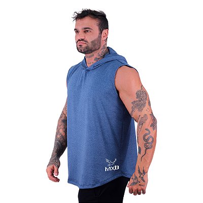 Regata Machão com Capuz Longline Estampa Lateral MXD Conceito Logo Pássaro