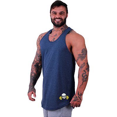Regata Longline Masculina MXD Conceito Estampa Lateral Caveira Supino