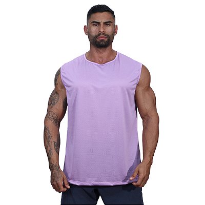 Regata Machão Dry Masculina 100% Poliéster Microperfurada Lilás