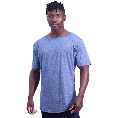 Camiseta Morcegão Masculina MXD Conceito Lisa 100% Algodão Azul Mesclado
