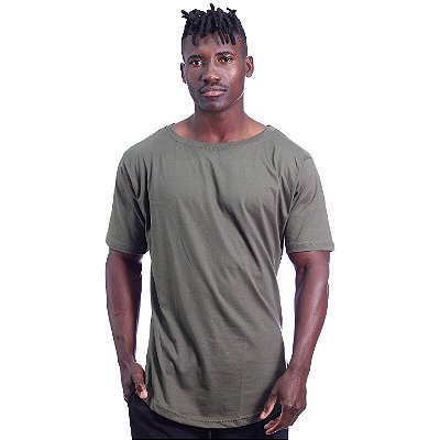 Camiseta Morcegão Masculina MXD Conceito Lisa 100% Algodão Verde Militar